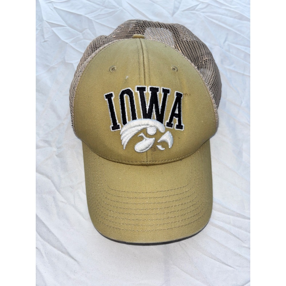 47 Brand Iowa Hawkeyes Trucker Hat Tan Khaki Mesh Snapback NCAA Cap OSFA